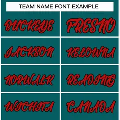 Aqua Red-Black Classic Hockey Jersey 3