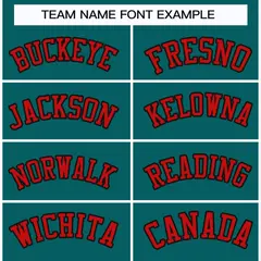 Aqua Red-Black Classic Hockey Jersey 3
