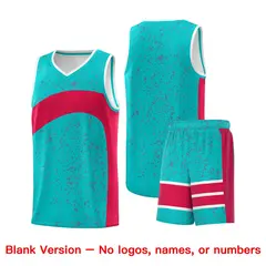 Aqua Red Dot Graffiti Irregular Pattern Basketball Jersey 7