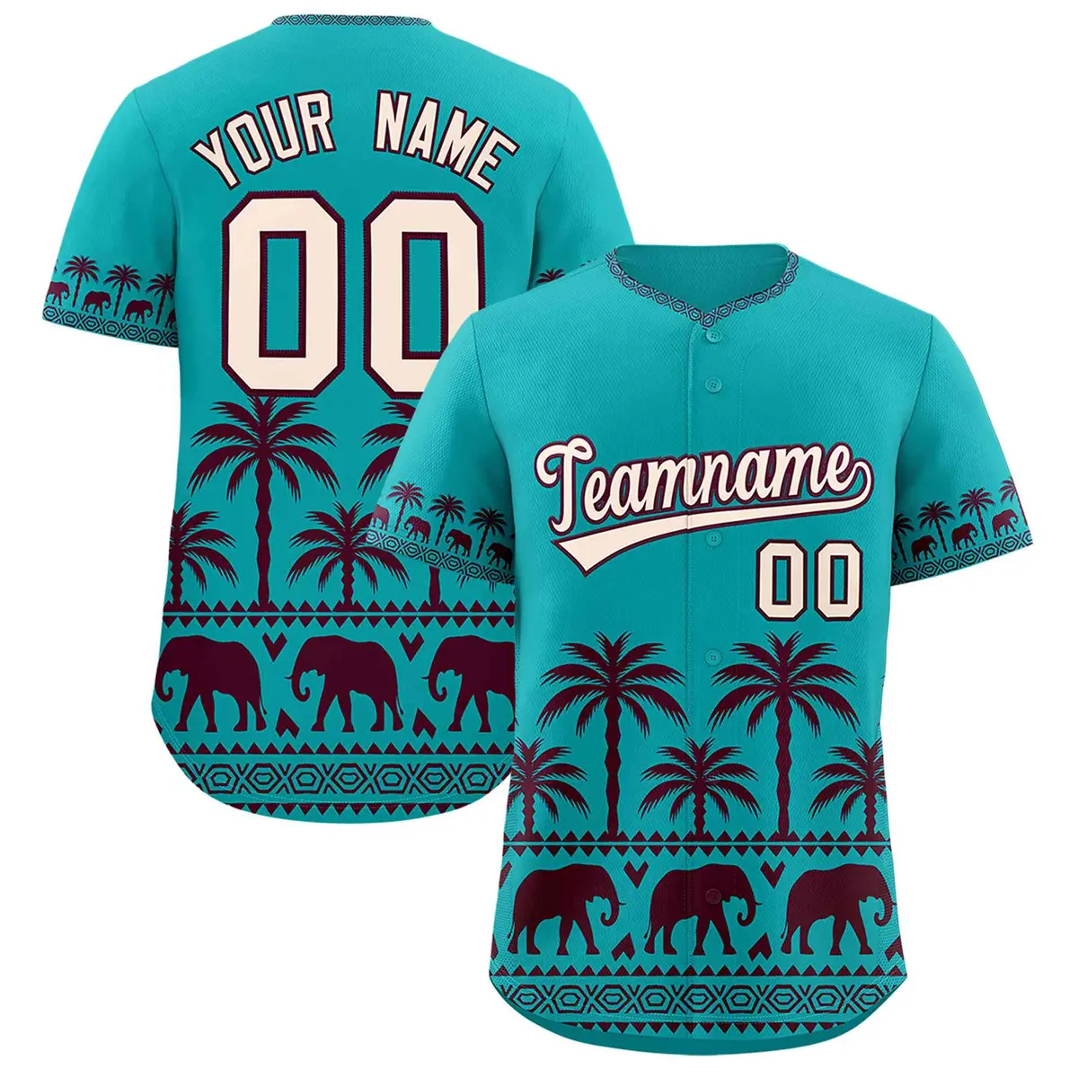 Aqua Red Graffiti Pattern Bossinia Style Baseball Jersey