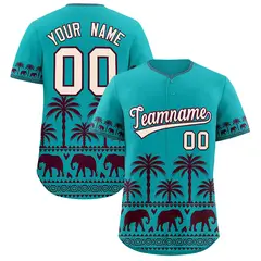 Aqua Red Graffiti Pattern Bossinia Style Baseball Jersey 1
