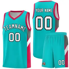 Aqua Red Side Design Basketball Jersey Sports Uniform