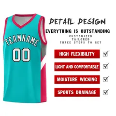 Aqua Red Side Design Basketball Jersey Sports Uniform 2