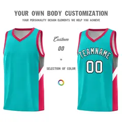 Aqua Red Side Design Basketball Jersey Sports Uniform 3
