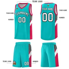 Aqua Red Side Design Basketball Jersey Sports Uniform 5