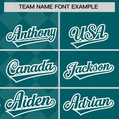Aqua Rhombus Design Authentic Baseball Jersey 3