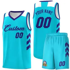 Aqua Royal Classic Sets Basketball Uniform Jersey