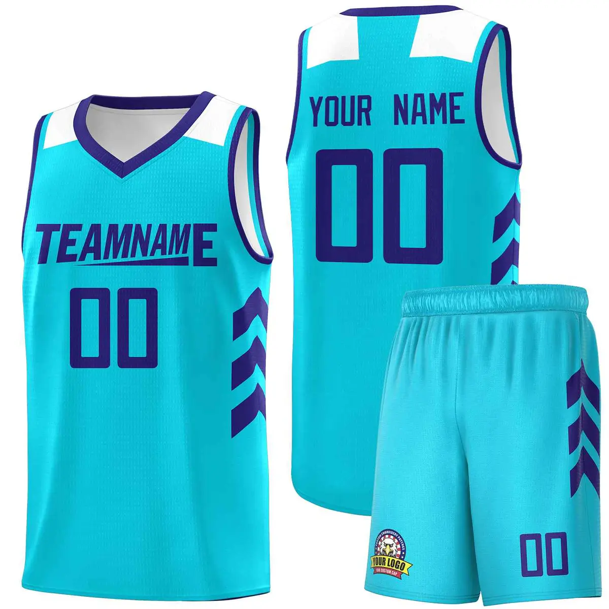 Aqua Royal Classic Sets Basketball Uniform Jersey