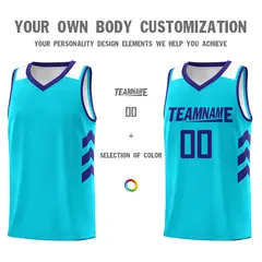 Aqua Royal Classic Sets Basketball Uniform Jersey 3