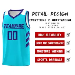 Aqua Royal Classic Sets Basketball Uniform Jersey 5