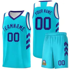Aqua Royal Classic Sets Basketball Uniform Jersey