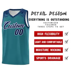Aqua Royal Indians Print Sports Basketball Uniform Jersey 2