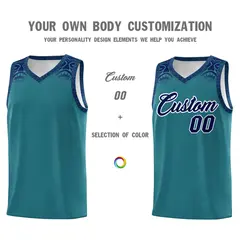 Aqua Royal Indians Print Sports Basketball Uniform Jersey 3