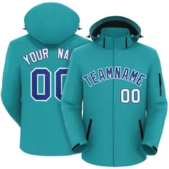 Aqua Royal-White Classic Style Waterproof Jacket 1