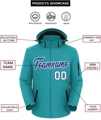 Aqua Royal-White Classic Style Waterproof Jacket 2