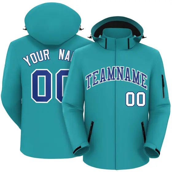 Aqua Royal-White Classic Style Waterproof Jacket