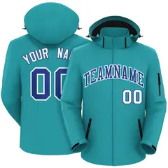 Aqua Royal-White Classic Style Waterproof Jacket 1