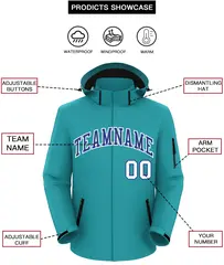 Aqua Royal-White Classic Style Waterproof Jacket 2
