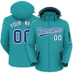 Aqua Royal-White Classic Style Waterproof Jacket 1