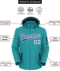 Aqua Royal-White Classic Style Waterproof Jacket 2