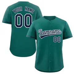 Aqua Royal-White Solid Classic Authentic Baseball Jersey
