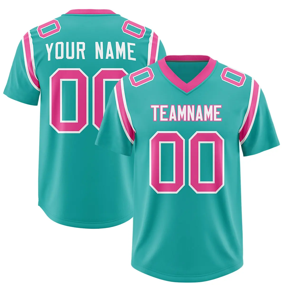 Aqua Shoulder Cut Two-Tone Authentic Football Jersey