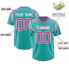 Aqua Shoulder Cut Two-Tone Authentic Football Jersey 2