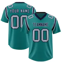 Aqua Shoulder Cut Two-Tone Authentic Football Jersey 1