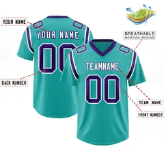 Aqua Shoulder Cut Two-Tone Authentic Football Jersey 2