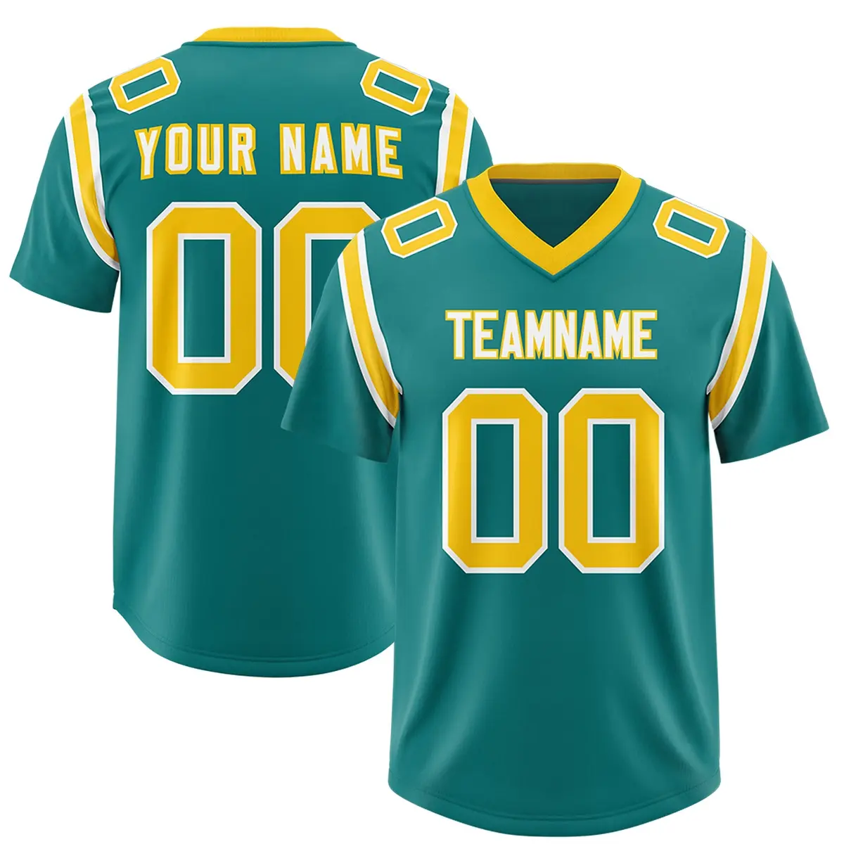 Aqua Shoulder Cut Two-Tone Authentic Football Jersey