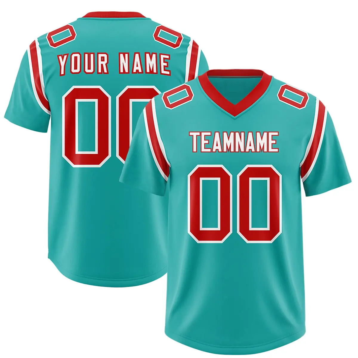 Aqua Shoulder Cut Two-Tone Authentic Football Jersey