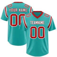Aqua Shoulder Cut Two-Tone Authentic Football Jersey 1