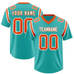 Aqua Shoulder Cut Two-Tone Authentic Football Jersey 1