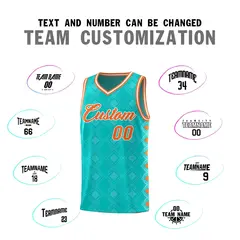 Aqua Side Blocks Sports Uniform Basketball Jersey 4