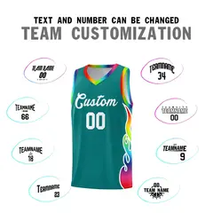 Aqua Side Flame Basketball Jersey for Teams 4
