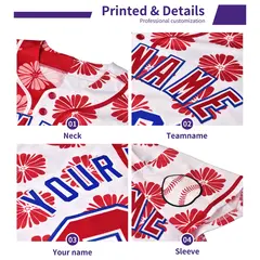 Aqua Silver Rose Print Split Baseball Jersey 5