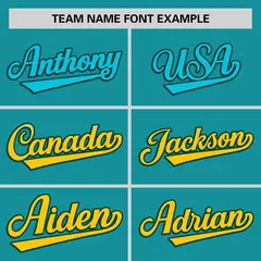 Aqua Sky Blue-Gold Gradient Side Baseball Jersey 3