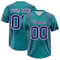 Aqua Snakeskin Graffiti Pattern Authentic Football Jersey