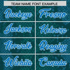 Aqua Snakeskin Graffiti Pattern Authentic Football Jersey 3