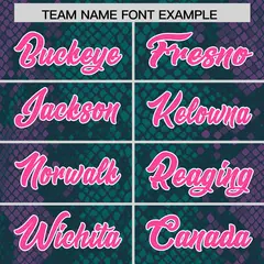 Aqua Snakeskin Graffiti Pattern Authentic Football Jersey 3