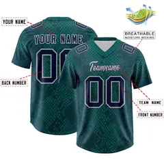 Aqua Snakeskin Graffiti Pattern Authentic Football Jersey 2
