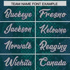Aqua Snakeskin Graffiti Pattern Authentic Football Jersey 3