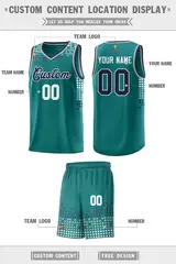Aqua Square Grid Graffiti Basketball Jersey 2