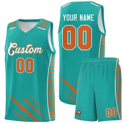 Aqua Tiger Claw Pattern Sports Uniform Basketball Jersey