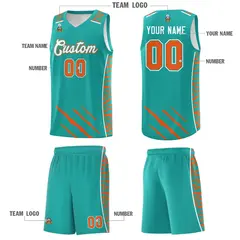 Aqua Tiger Claw Pattern Sports Uniform Basketball Jersey 5