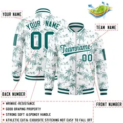 Aqua Varsity Letterman Bomber Jacket Hawaii Full-Zip 2
