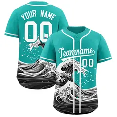 Aqua Wave Graffiti Baseball Jersey 1