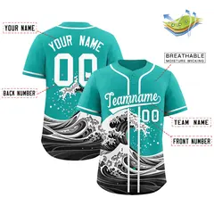 Aqua Wave Graffiti Baseball Jersey 2