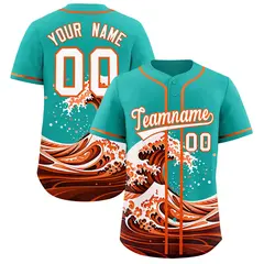 Aqua Wave Graffiti Baseball Jersey 1
