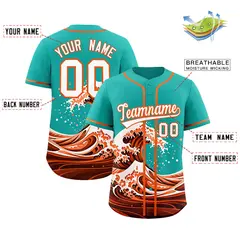 Aqua Wave Graffiti Baseball Jersey 2